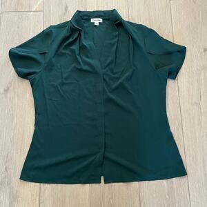 Calvin Klein Women’s Hunter Green Tulip Sleeve Blouse Sz XL